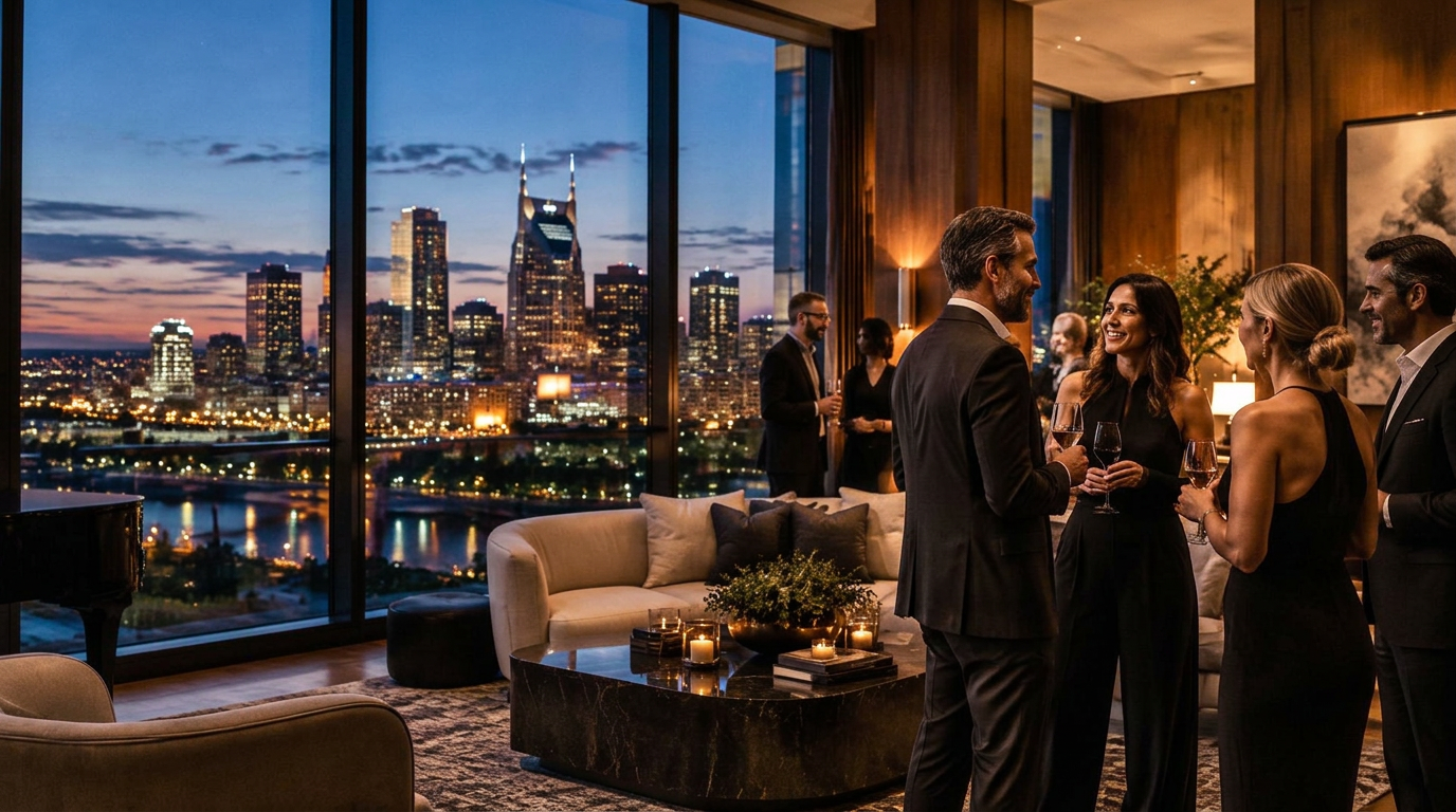An intimate gathering overlooking Nashville